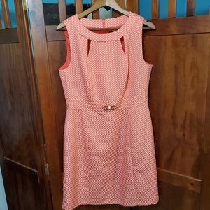 Chelsea Rose orange Short Dress cut out neck line